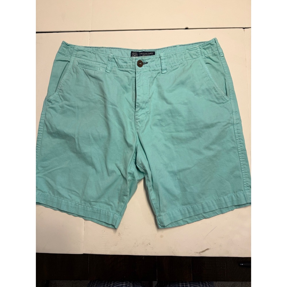 American Eagle Outfitters Classic Mens Shorts 38 Mint Green Turquoise Chino